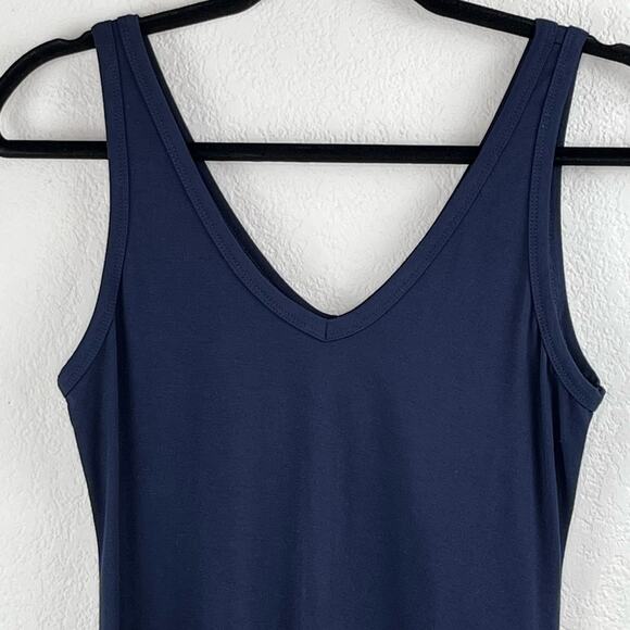 Karen Kane Navy Blue Brigitte Sleeveless V-Neck Mini Shift Dress Small USA NWOT - Picture 7 of 14